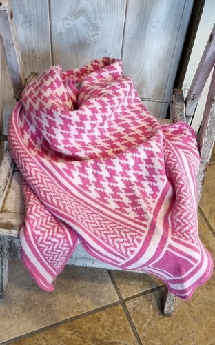 Dreieck-Schal mit Cashmere, pink